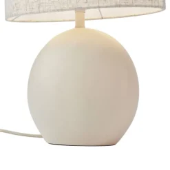 QAZQA Tischlampen|Wohnzimmerlampen*Japandi-Tischleuchte Beige mit Leinenschirm - Timo