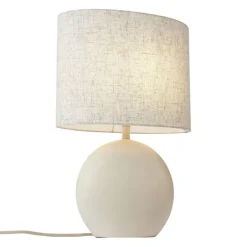 QAZQA Tischlampen|Wohnzimmerlampen*Japandi-Tischleuchte Beige mit Leinenschirm - Timo