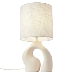 QAZQA Schlafzimmerlampen|Wohnzimmerlampen*Japandi-Tischleuchte Beige mit Leinenschirm - Dahlia