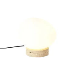 QAZQA Tischlampen|Wohnzimmerlampen*Japandi-Tischleuchte Beige mit Opalglas - Sally
