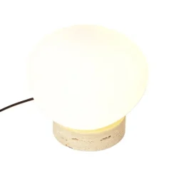 QAZQA Tischlampen|Wohnzimmerlampen*Japandi-Tischleuchte Beige mit Opalglas - Sally