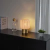 QAZQA Tischlampen|Wohnzimmerlampen*Japandi-Tischleuchte Gold mit beigem Schirm - Pluni