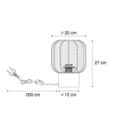 QAZQA Tischlampen|Wohnzimmerlampen*Japandi-Tischleuchte Gold mit beigem Schirm - Pluni