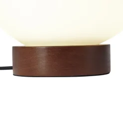 QAZQA Tischlampen|Wohnzimmerlampen*Japandi-Tischleuchte Holz mit Opalglas - Sally