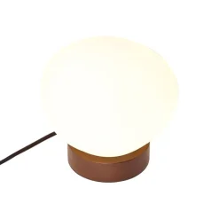 QAZQA Tischlampen|Wohnzimmerlampen*Japandi-Tischleuchte Holz mit Opalglas - Sally