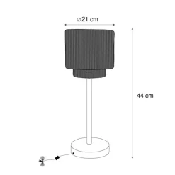 Trio Leuchten Tischlampen|Wohnzimmerlampen*Japandi-Tischleuchte schwarz mit braunem Seil - Smilla