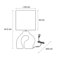QAZQA Tischlampen|Wohnzimmerlampen*Japandi-Tischleuchte schwarz mit Leinenschirm - Dahlia