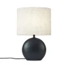 QAZQA Tischlampen|Wohnzimmerlampen*Japandi-Tischleuchte schwarz mit Leinenschirm - Timo