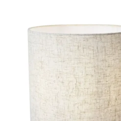 QAZQA Tischlampen|Wohnzimmerlampen*Japandi-Tischleuchte schwarz mit Leinenschirm - Timo