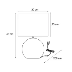 QAZQA Tischlampen|Wohnzimmerlampen*Japandi-Tischleuchte schwarz mit Leinenschirm - Timo