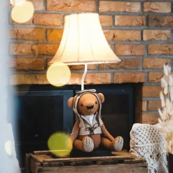 Kinder Happy Lamps Kinderzimmerlampen|Led-Tischleuchten*Kinder Tischleuchte Bär Braun inkl. LED - Charles