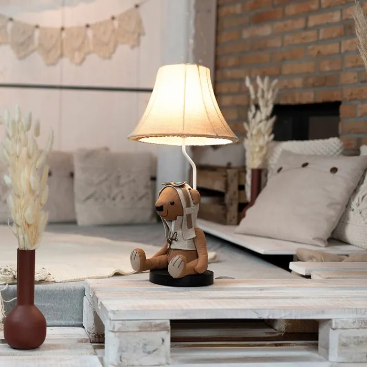 Kinder Happy Lamps Kinderzimmerlampen|Led-Tischleuchten*Kinder Tischleuchte Bär Braun inkl. LED - Charles