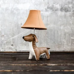 Kinder Happy Lamps Kinderzimmerlampen|Led-Tischleuchten*Kinder Tischleuchte Dackel Braun inkl. LED - Waldi
