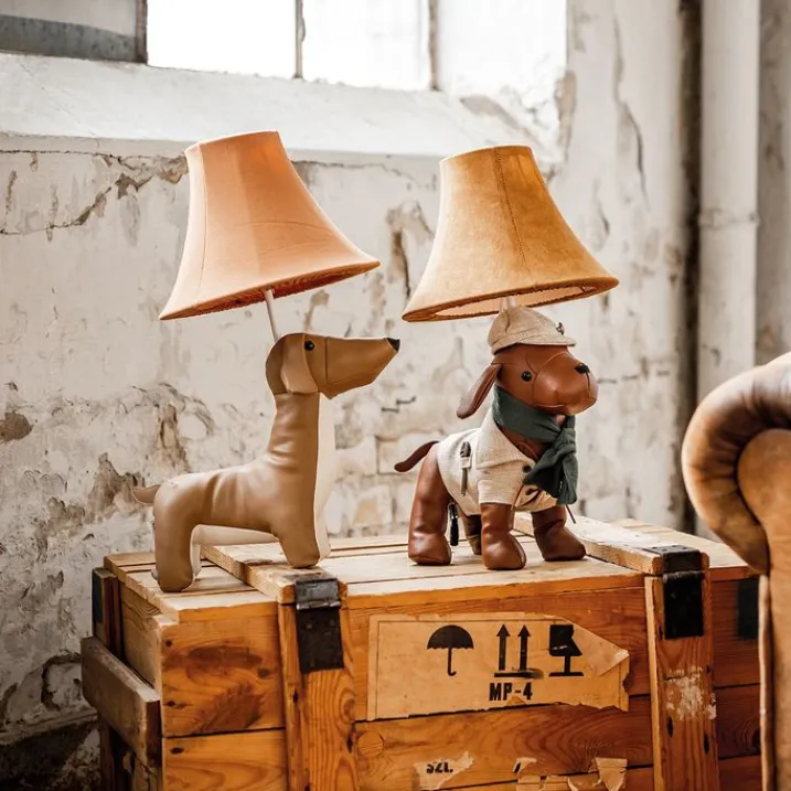 Kinder Happy Lamps Kinderzimmerlampen|Led-Tischleuchten*Kinder Tischleuchte Dackel Braun inkl. LED - Waldi