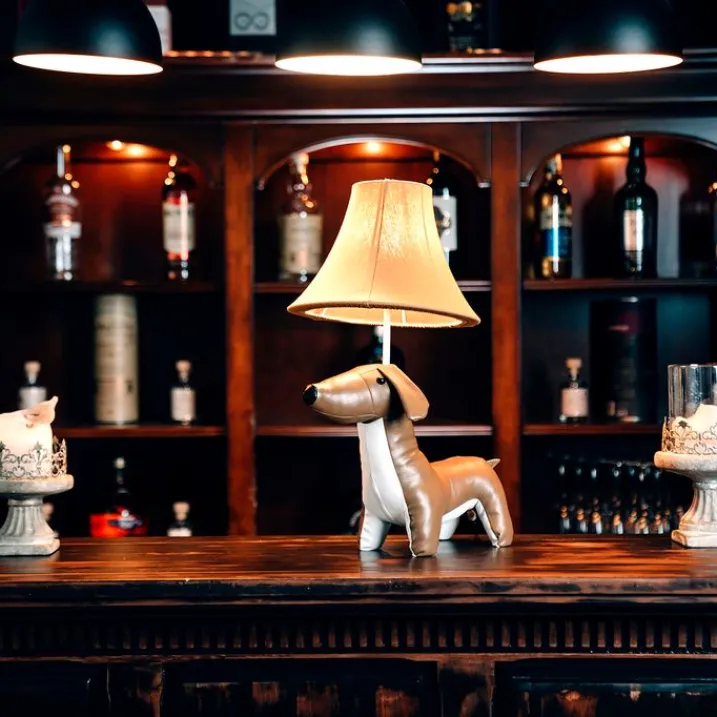 Kinder Happy Lamps Kinderzimmerlampen|Led-Tischleuchten*Kinder Tischleuchte Dackel Braun inkl. LED - Waldi