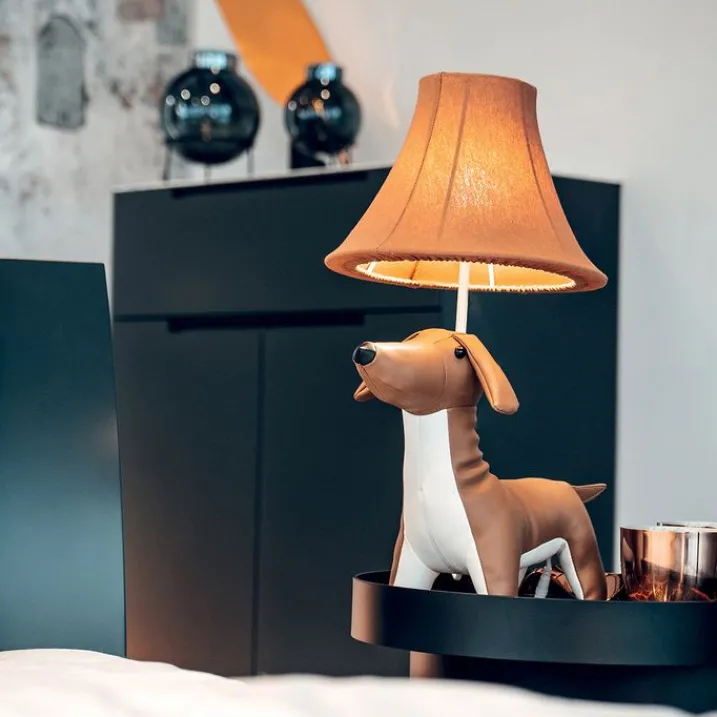 Kinder Happy Lamps Kinderzimmerlampen|Led-Tischleuchten*Kinder Tischleuchte Dackel Braun inkl. LED - Waldi