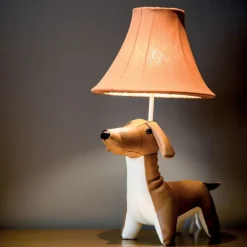 Kinder Happy Lamps Kinderzimmerlampen|Led-Tischleuchten*Kinder Tischleuchte Dackel Braun inkl. LED - Waldi