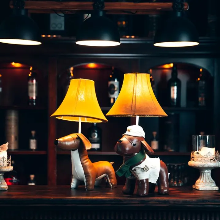 Kinder Happy Lamps Kinderzimmerlampen|Led-Tischleuchten*Kinder Tischleuchte Dackel Braun inkl. LED - Waldi