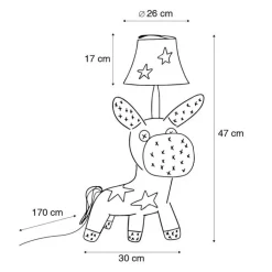 Kinder Happy Lamps Kinderzimmerlampen|Led-Tischleuchten*Kinder Tischleuchte Pferd Sterne inkl. LED - Finn