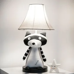 Kinder Happy Lamps Kinderzimmerlampen|Led-Tischleuchten*Kinder Tischleuchte Waschbär Grau inkl. LED - Ben