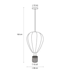 Kinder QAZQA Kinderzimmerlampen|Pendelleuchten*Kinder-Pendelleuchte Beige Heißluftballon - Air Balloon
