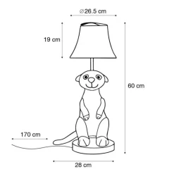 Kinder Happy Lamps Kinderzimmerlampen|Led-Tischleuchten*Kinder-Tischleuchte Erdmännchen beige - Eddie