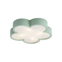 Kinder QAZQA Kinderzimmerlampen|Deckenleuchten*Kinderzimmer-Deckenleuchte Grün mit Weiß - Lucille