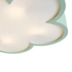 Kinder QAZQA Kinderzimmerlampen|Deckenleuchten*Kinderzimmer-Deckenleuchte Grün mit Weiß - Lucille