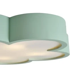 Kinder QAZQA Kinderzimmerlampen|Deckenleuchten*Kinderzimmer-Deckenleuchte Grün mit Weiß - Lucille