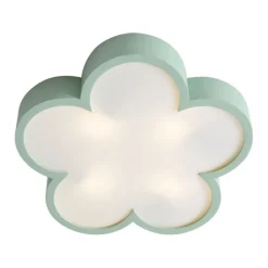 Kinder QAZQA Kinderzimmerlampen|Deckenleuchten*Kinderzimmer-Deckenleuchte Grün mit Weiß - Lucille