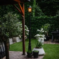 QAZQA Gartenbeleuchtung|Laternen Außen*Klassische Außenlaterne schwarz 200 cm IP44 - Havanna