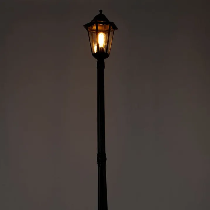 QAZQA Gartenbeleuchtung|Laternen Außen*Klassische Außenlaterne schwarz 200 cm IP44 - Havanna