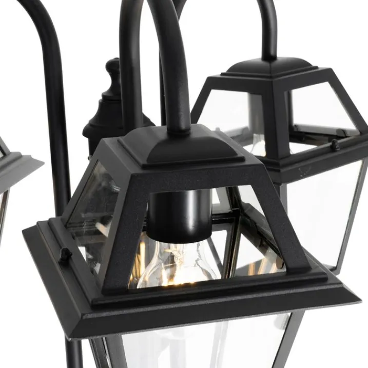 QAZQA Gartenbeleuchtung|Laternen Außen*Klassische Außenlaterne schwarz 235 cm 3-Licht IP44 - Berta