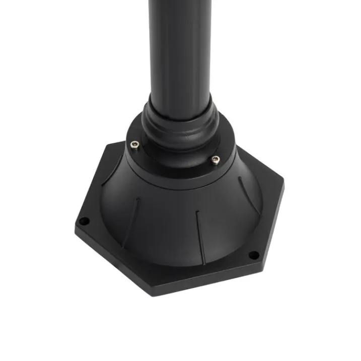 QAZQA Gartenbeleuchtung|Laternen Außen*Klassische Außenlaterne schwarz 235 cm 3-Licht IP44 - Berta