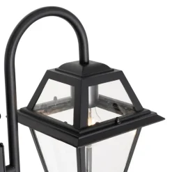 QAZQA Gartenbeleuchtung|Laternen Außen*Klassische Außenlaterne schwarz 235 cm 2-Licht IP44 - Berta