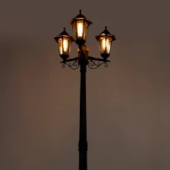 QAZQA Gartenbeleuchtung|Laternen Außen*Klassische Außenlaterne schwarz 3-flammig IP44 - New Haven