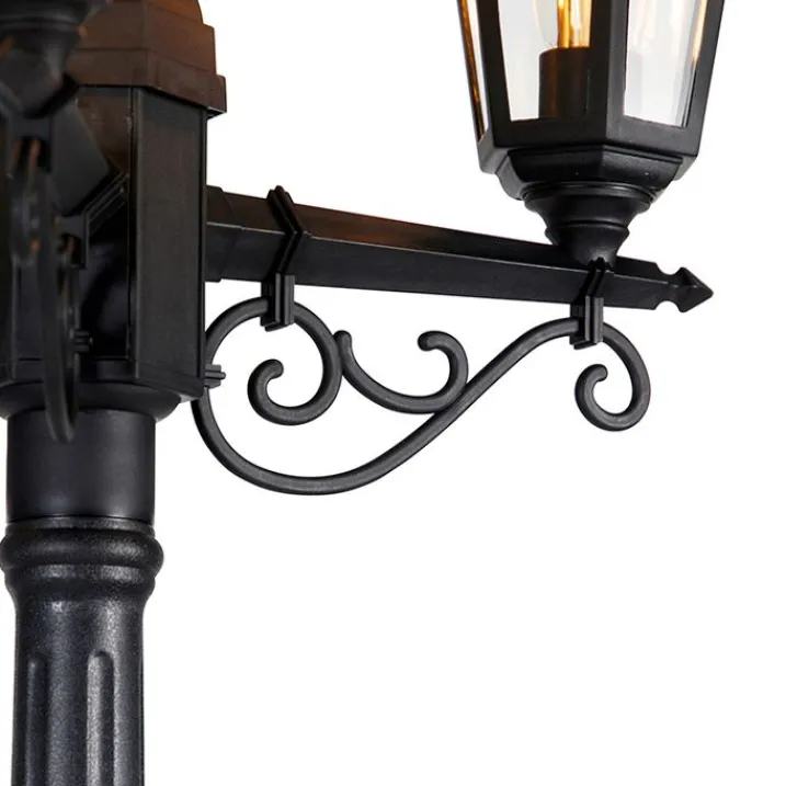 QAZQA Gartenbeleuchtung|Laternen Außen*Klassische Außenlaterne schwarz 3-flammig IP44 - New Haven