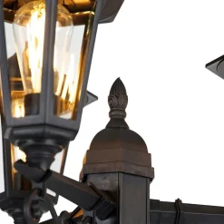 QAZQA Gartenbeleuchtung|Laternen Außen*Klassische Außenlaterne schwarz 3-flammig IP44 - New Haven