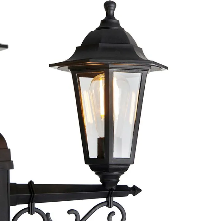 QAZQA Gartenbeleuchtung|Laternen Außen*Klassische Außenlaterne schwarz 3-flammig IP44 - New Haven