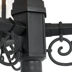 QAZQA Gartenbeleuchtung|Laternen Außen*Klassische Außenleuchte schwarz 217 cm IP44 - New Haven Gehämmert