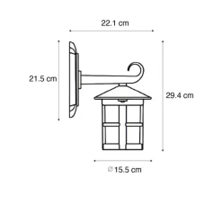 QAZQA Gartenbeleuchtung|Außenwandleuchten*Klassische Außenwandlaterne schwarz IP44 - Herb