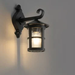 QAZQA Gartenbeleuchtung|Außenwandleuchten*Klassische Außenwandlaterne schwarz IP44 - Herb