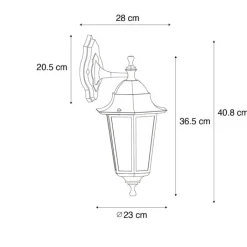 QAZQA Gartenbeleuchtung|Außenwandleuchten*Klassische Außenwandlaterne dunkelgrün IP44 – New Orleans Down