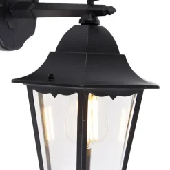 QAZQA Außenwandleuchten|Gartenbeleuchtung*Klassische Außenwandlaterne schwarz IP44 - Havana Down