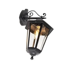 QAZQA Außenwandleuchten|Gartenbeleuchtung*Klassische Außenwandlaterne schwarz IP44 - Havana Down