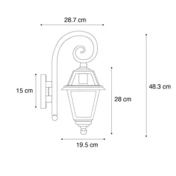 QAZQA Gartenbeleuchtung|Außenwandleuchten*Klassische Außenwandlaterne schwarz IP44 - Berta