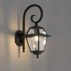 QAZQA Gartenbeleuchtung|Außenwandleuchten*Klassische Außenwandlaterne schwarz IP44 - Berta