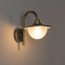 QAZQA Gartenbeleuchtung|Außenwandleuchten*Klassische Außenwandlaterne Antikgold IP44 - Brügge