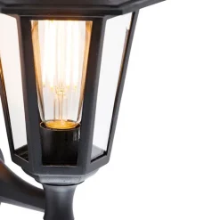 QAZQA Gartenbeleuchtung|Außenleuchten Mit Sensor*Klassische Außenwandleuchte schwarz mit Bewegungssensor - New Haven