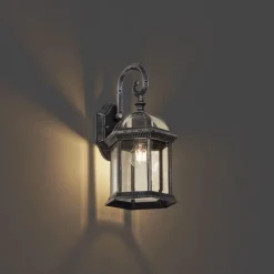 QAZQA Gartenbeleuchtung|Außenwandleuchten*Klassische Außenwandleuchte Antik Silber IP44 - Glasgow